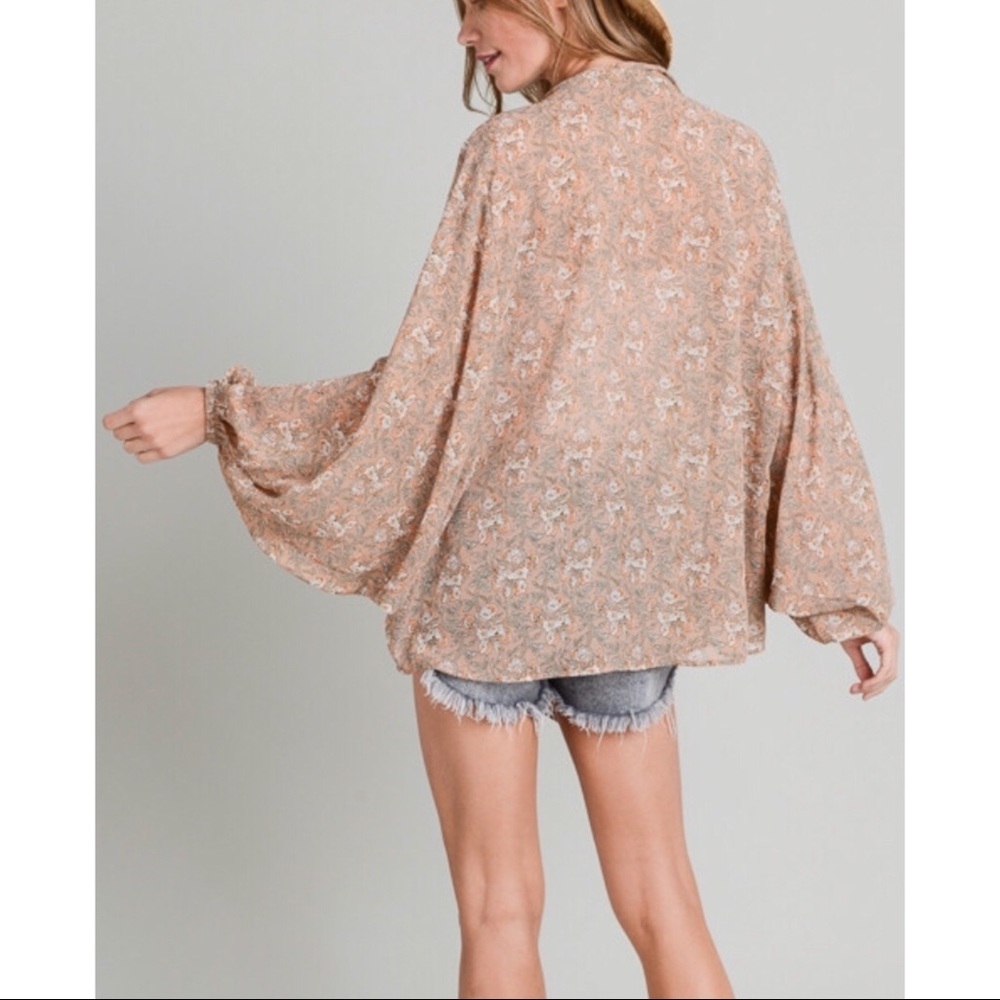Tie Front Kimono Cardigan - Picture 5 of 5